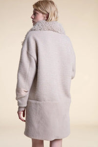 Wool coat with shearling collar paolomoretti