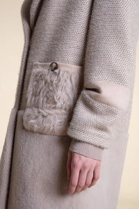 Wool coat with shearling collar paolomoretti