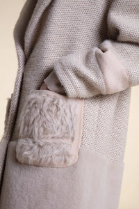 Wool coat with shearling collar paolomoretti