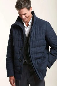Blue jacket with fur paolomoretti