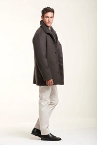 Brown coat with mink paolomoretti