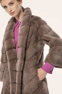 Brown mink fur coat paolomoretti