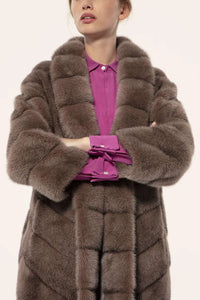 Brown mink fur coat paolomoretti