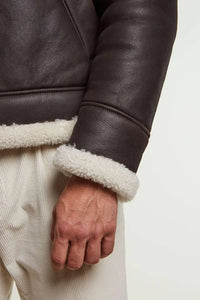 Brown shearling jacket mens paolomoretti