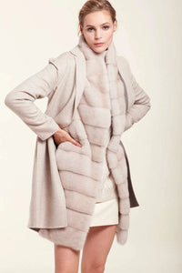 Cashmere coat with fur vest paolomoretti