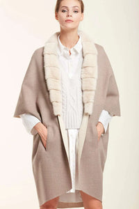 Coat with mink fur collar paolomoretti