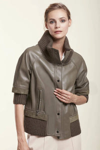 Green leather jacket paolomoretti