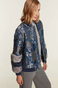 Jacket with grey and blue mink inserts paolomoretti