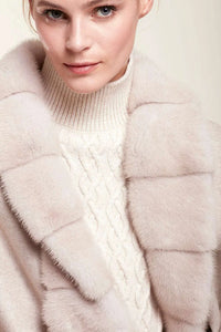 Long cashmere double coat with fur paolomoretti