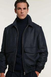 Mens bomber jacket with fur paolomoretti