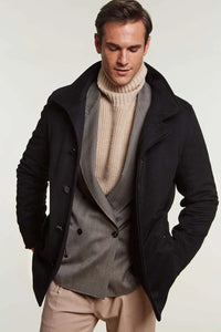 Mens coat with fur hood paolomoretti