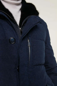 Mens down coat with fur hood paolomoretti