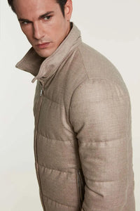 Mens down jacket with fur hood paolomoretti