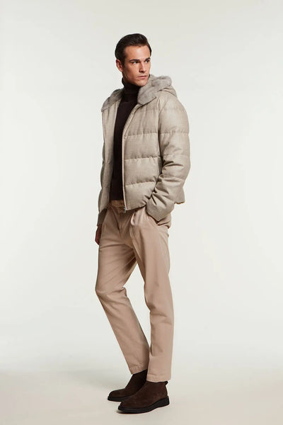 Mens puffer jacket with fur hood | Paolo Moretti for men – paolomoretti