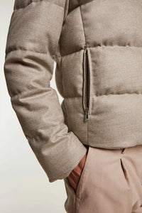 Mens puffer jacket with fur hood paolomoretti