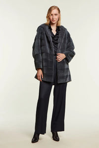 Mink coat with sheared and not sheared mink paolomoretti
