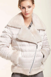 Puffer jacket with mink fur paolomoretti