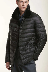 Raincoat jacket with fur collar paolomoretti
