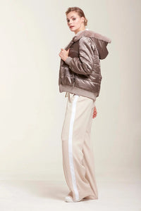 Reversible bomber jacket with hood paolomoretti