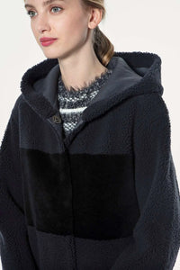 Reversible hooded sheepskin coat paolomoretti