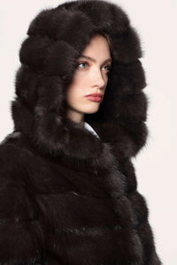 Russian sable hooded jacket paolomoretti