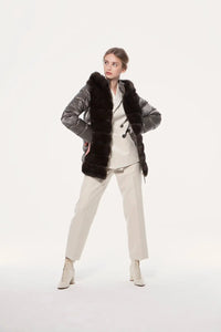 Sable jacket with hood paolomoretti
