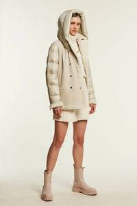 Shearling jacket with down inserts paolomoretti