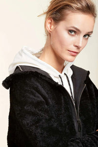 Sheepskin jacket with hood paolomoretti