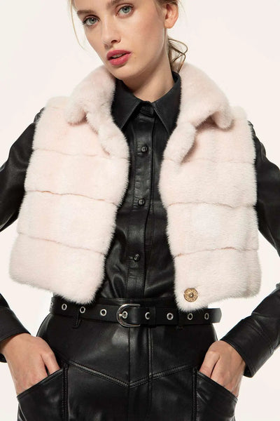 Women's fur vest | Mink fox and chinchilla vest by Moretti